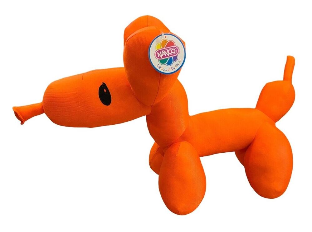 Nanco Balloon Dog Plush Neon Orange 18” Stuffed Animal Toy Brand New with Tags